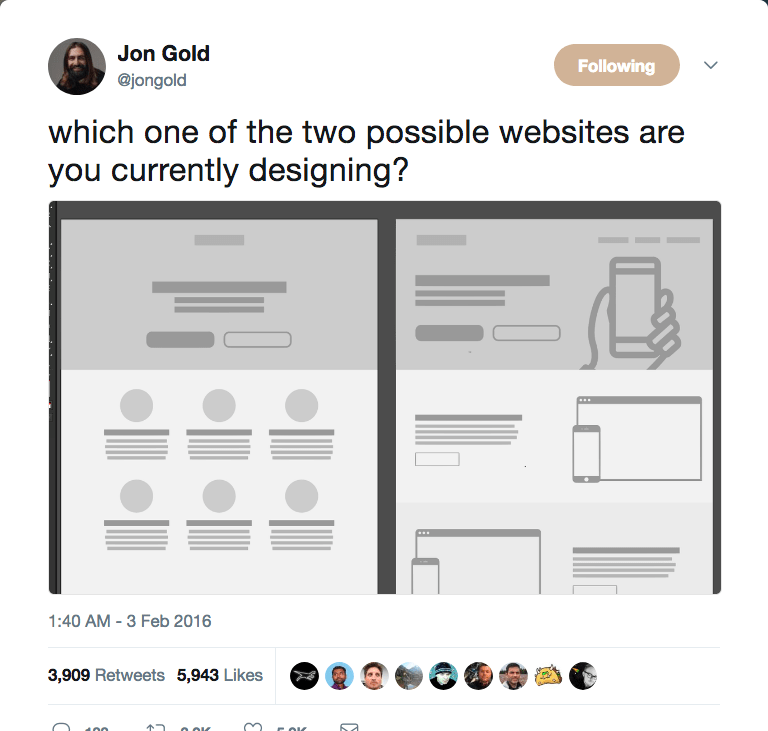 Two possible website tweet